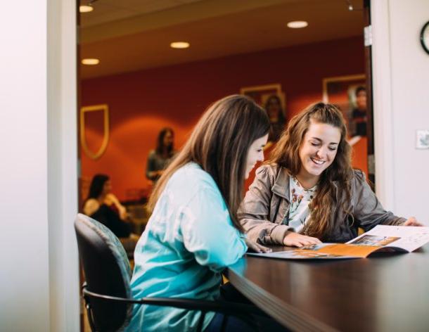 Doane students studying